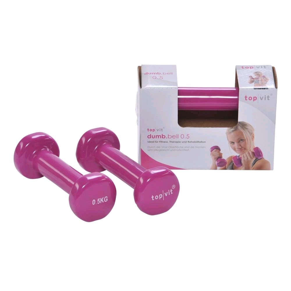 Pader top / VIT® dumbbell with vinyl coating, 0,5 kg, pink