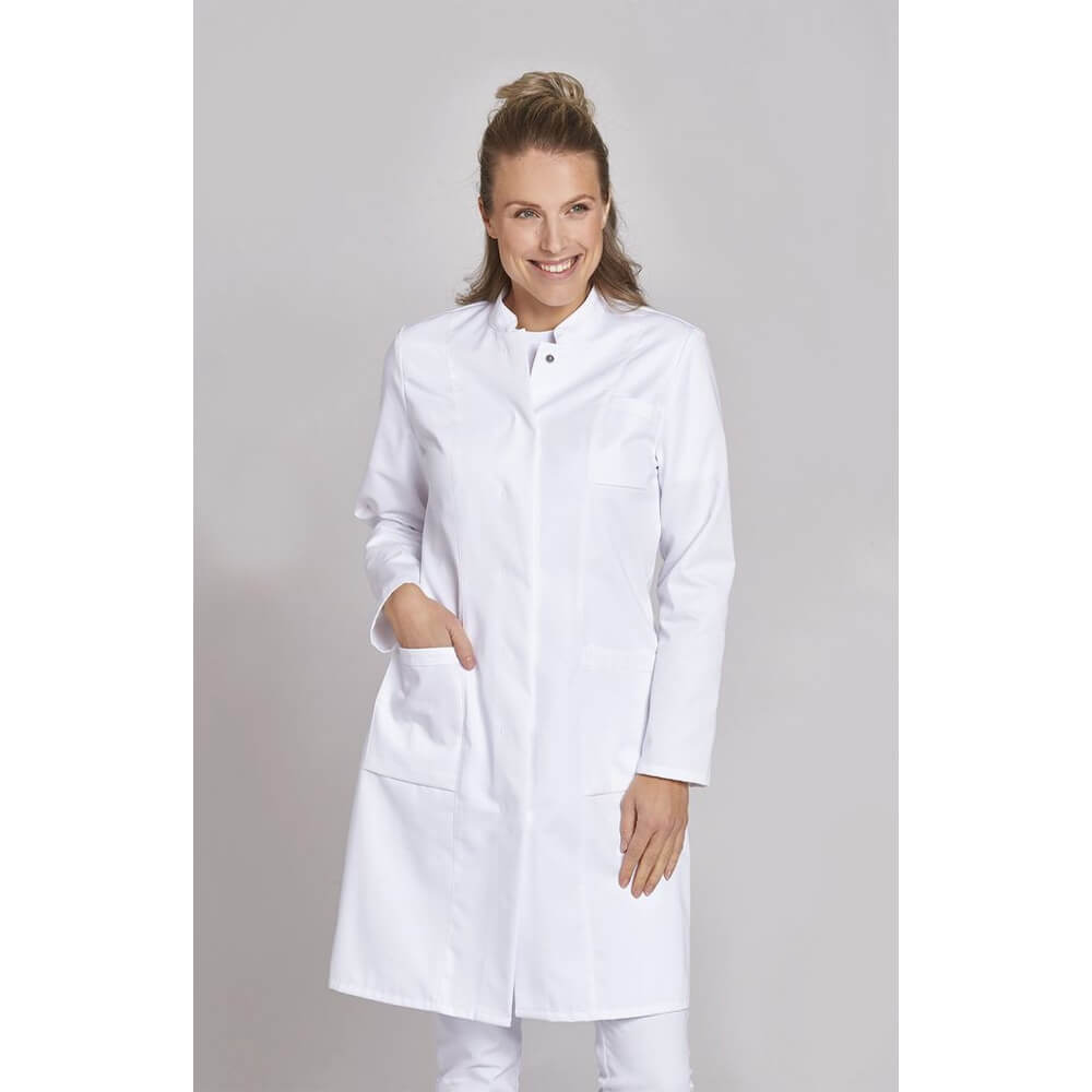 Leiber Coat for ladies, long sleeve, side/peep pockets, white, size 46