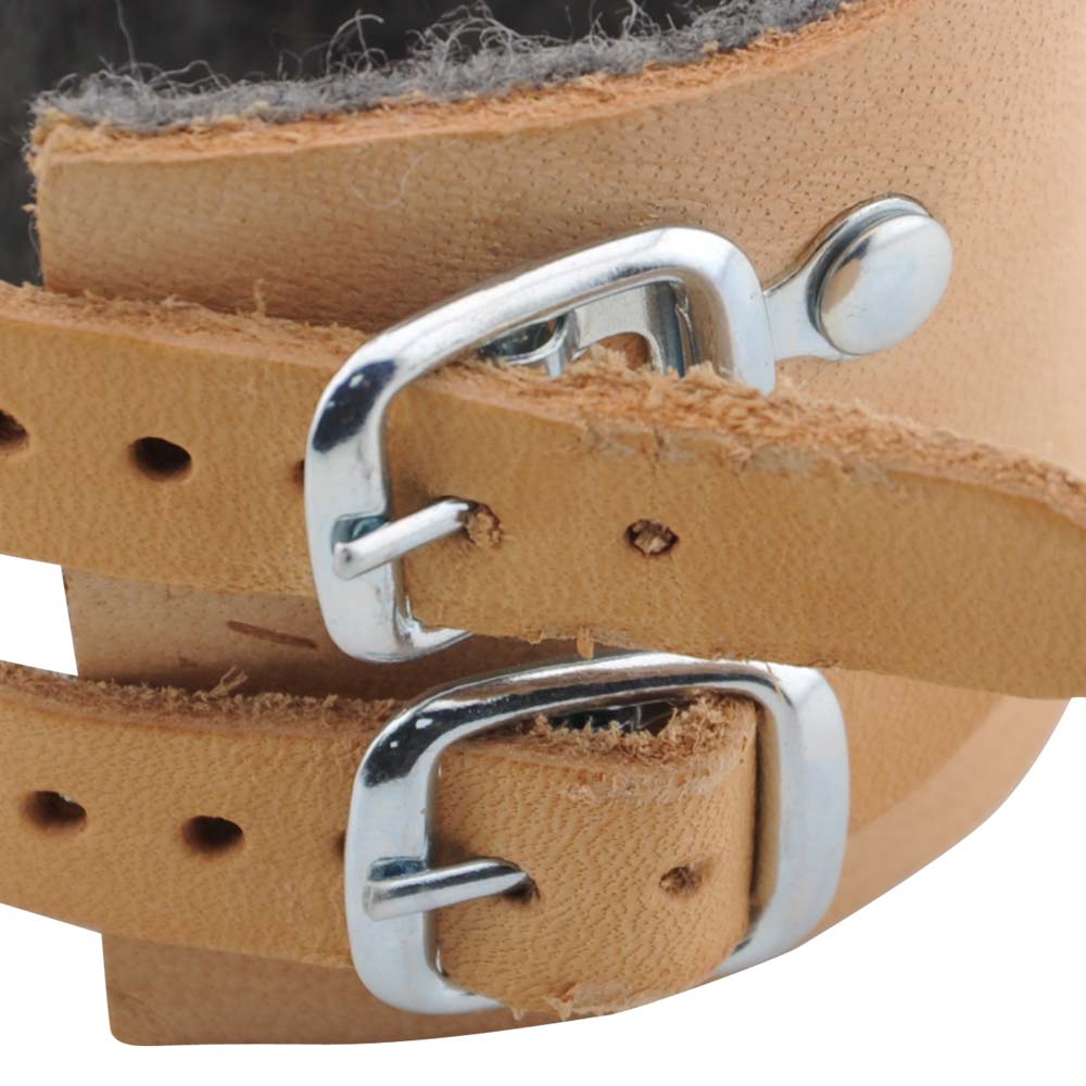 Leather Wrist Strap, 2 Buckles, Liined, Size 16-22