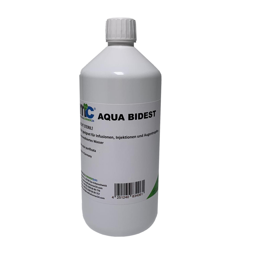 Aqua Bidest Double-Distilled Water, Laboratory Water, 23 x 1 litre