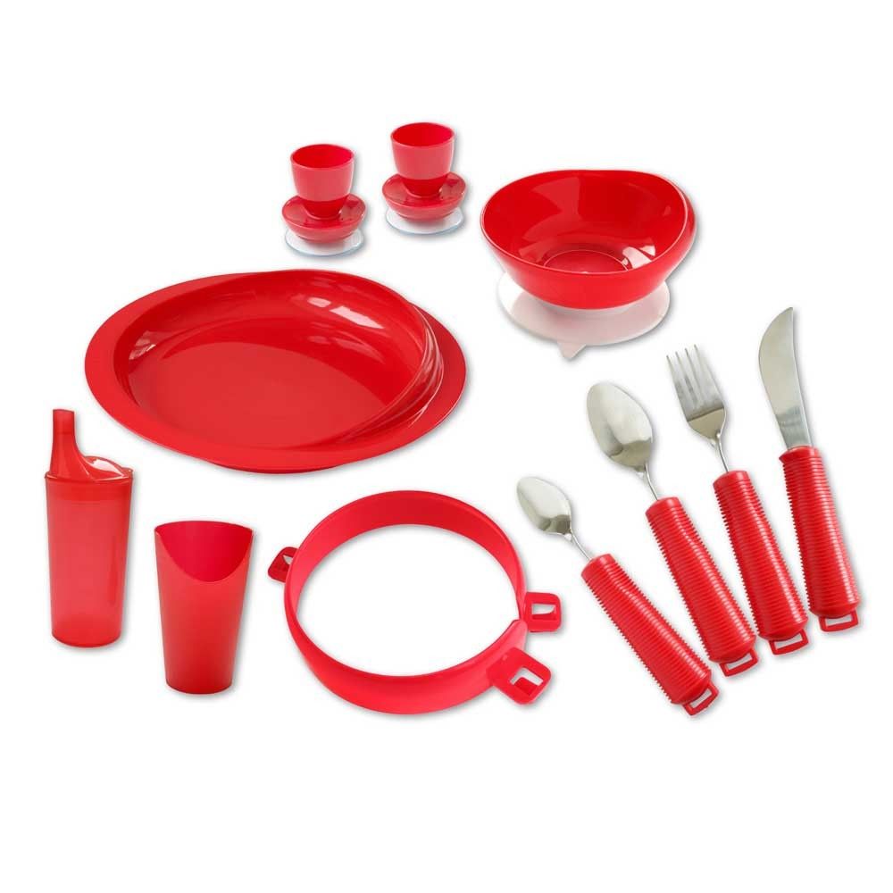 Behrend dish-set Alzheimer´s, Colour Red, Deluxe 10-section