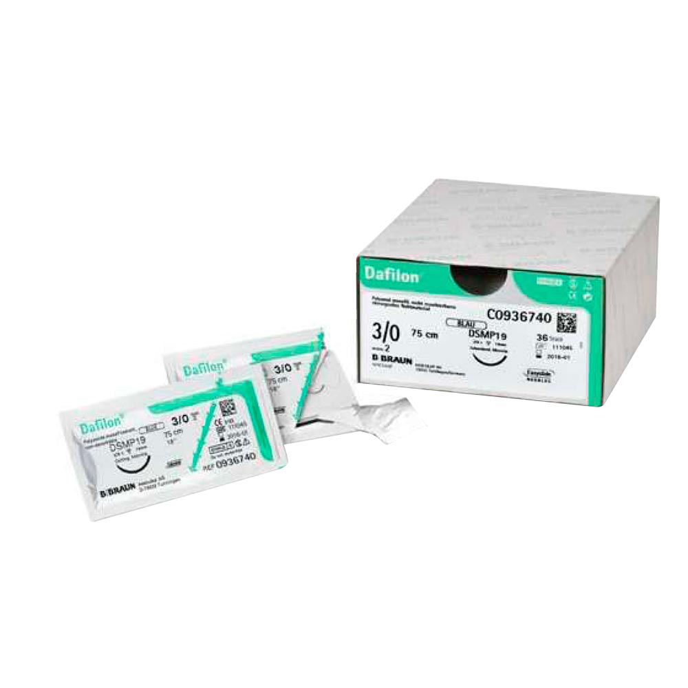 B.Braun Dafilon Suture Material, Blue, 3/0, 45cm, 12PCS, DS16