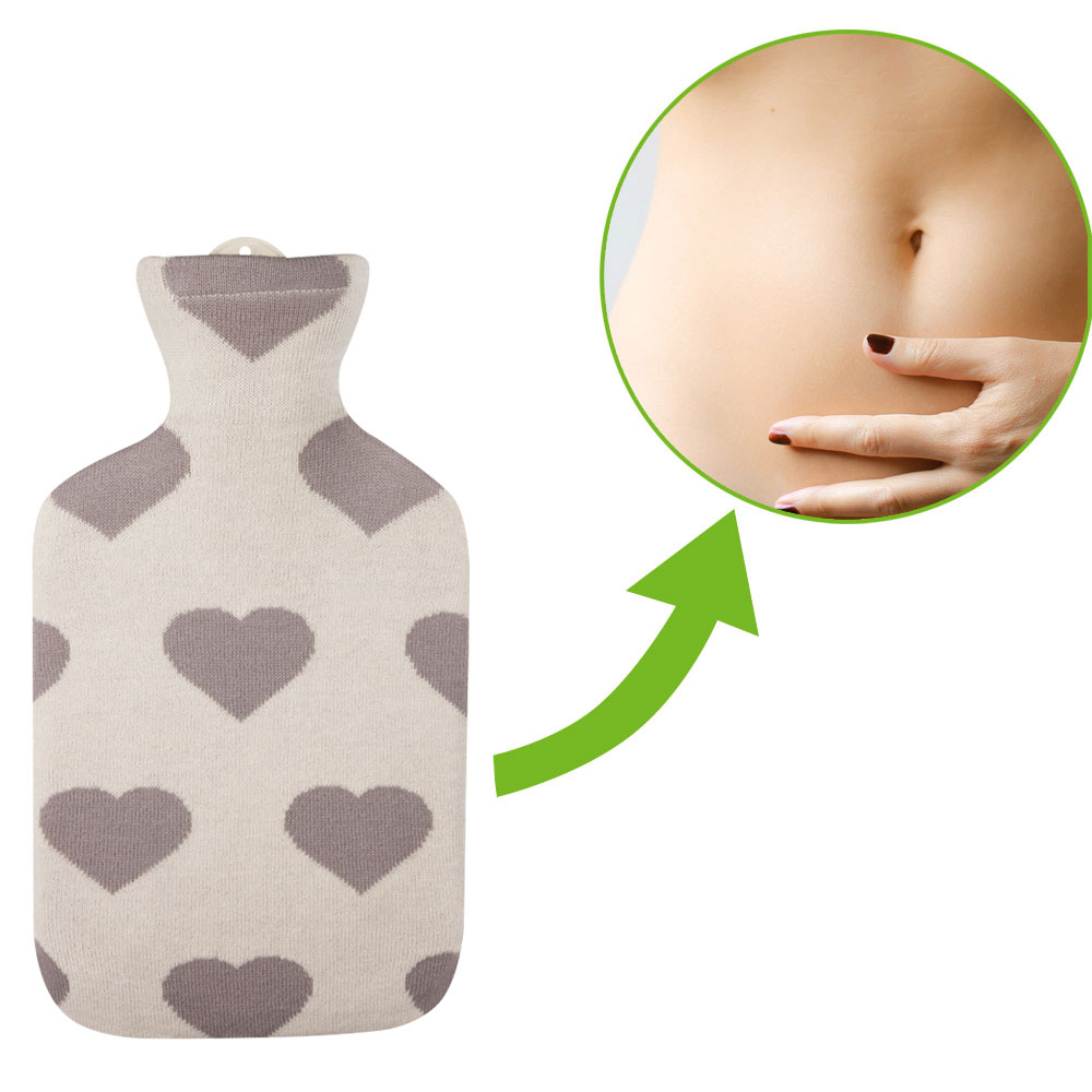 Sänger hot water bottle "Heart As", with knitted cotton cover, 2.0