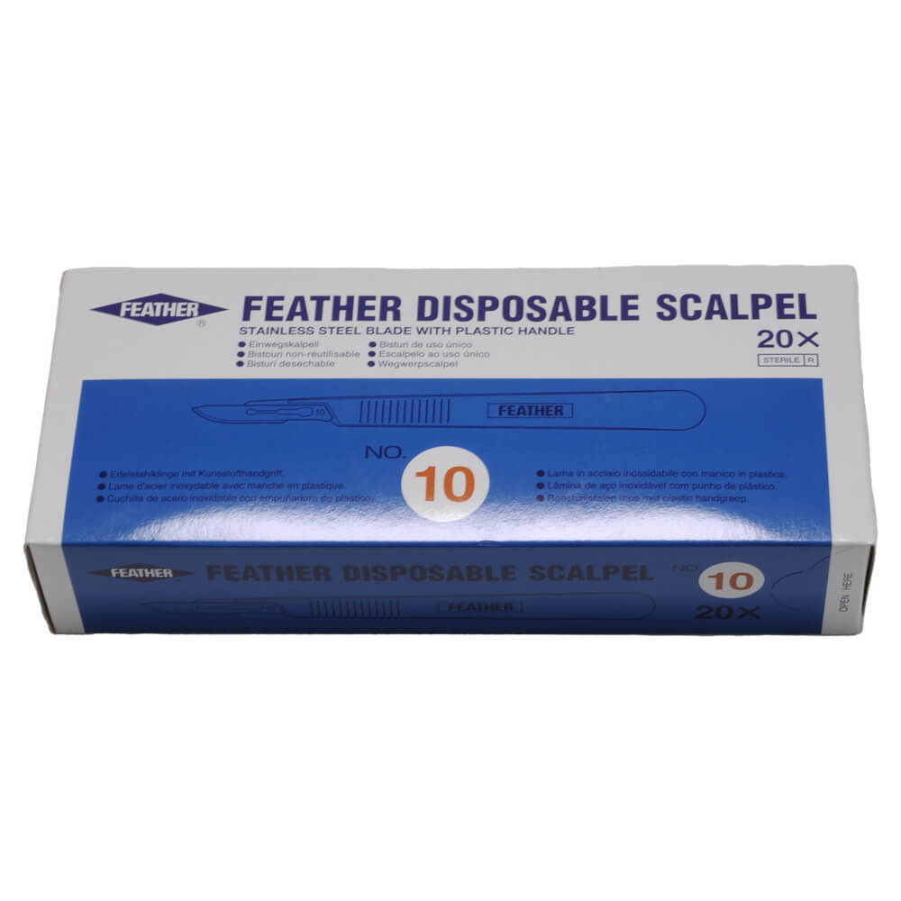 Feather disposable scalpels, sterile, 20 pieces, figur 10