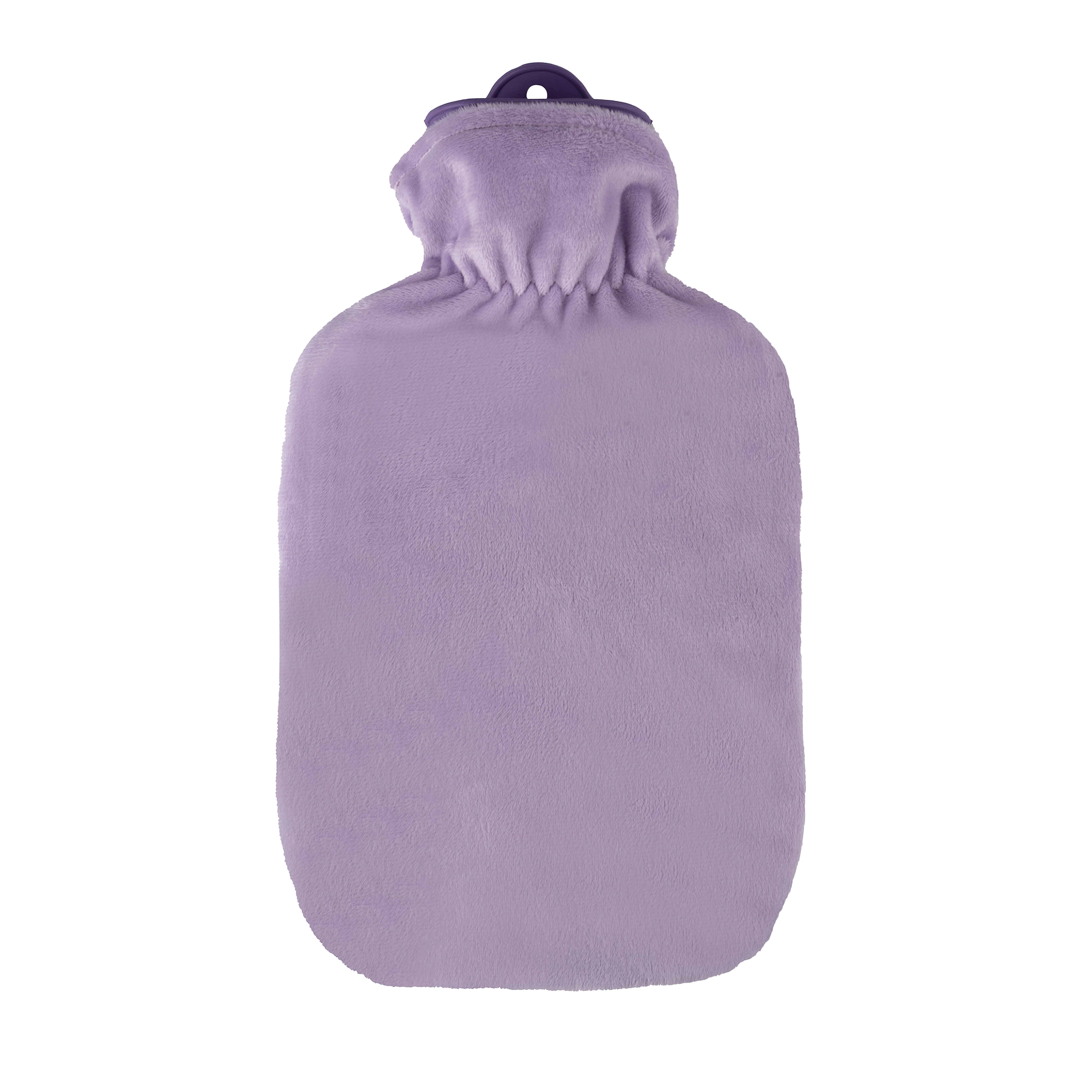 Sänger 2.0 Liter Hot Water Bottle with Classic Fluffy Cover, Pastel Lilac