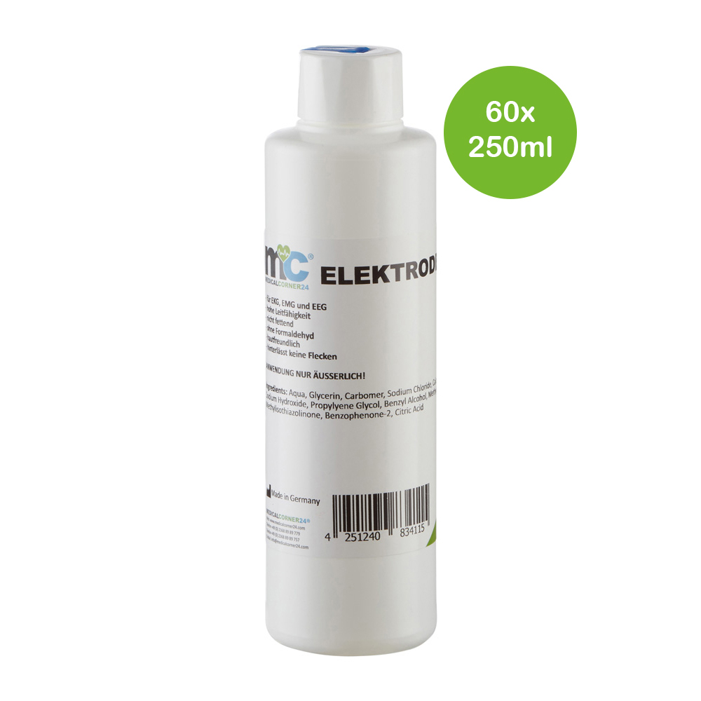 Electrode Gel for ECG, EMG and EEG, 60 x 250 ml bottle