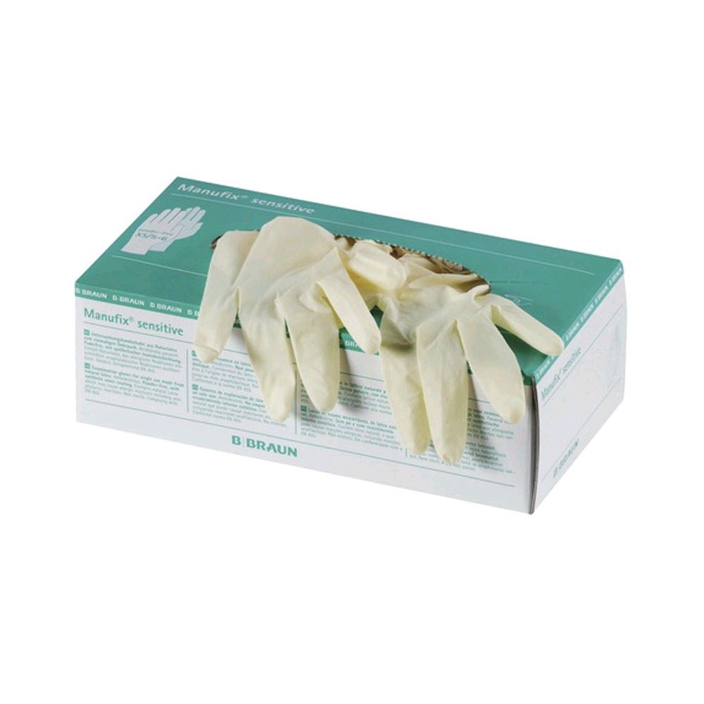 Manufix Sensitive Natural Latex Gloves, B. Braun, 90 items, size XL