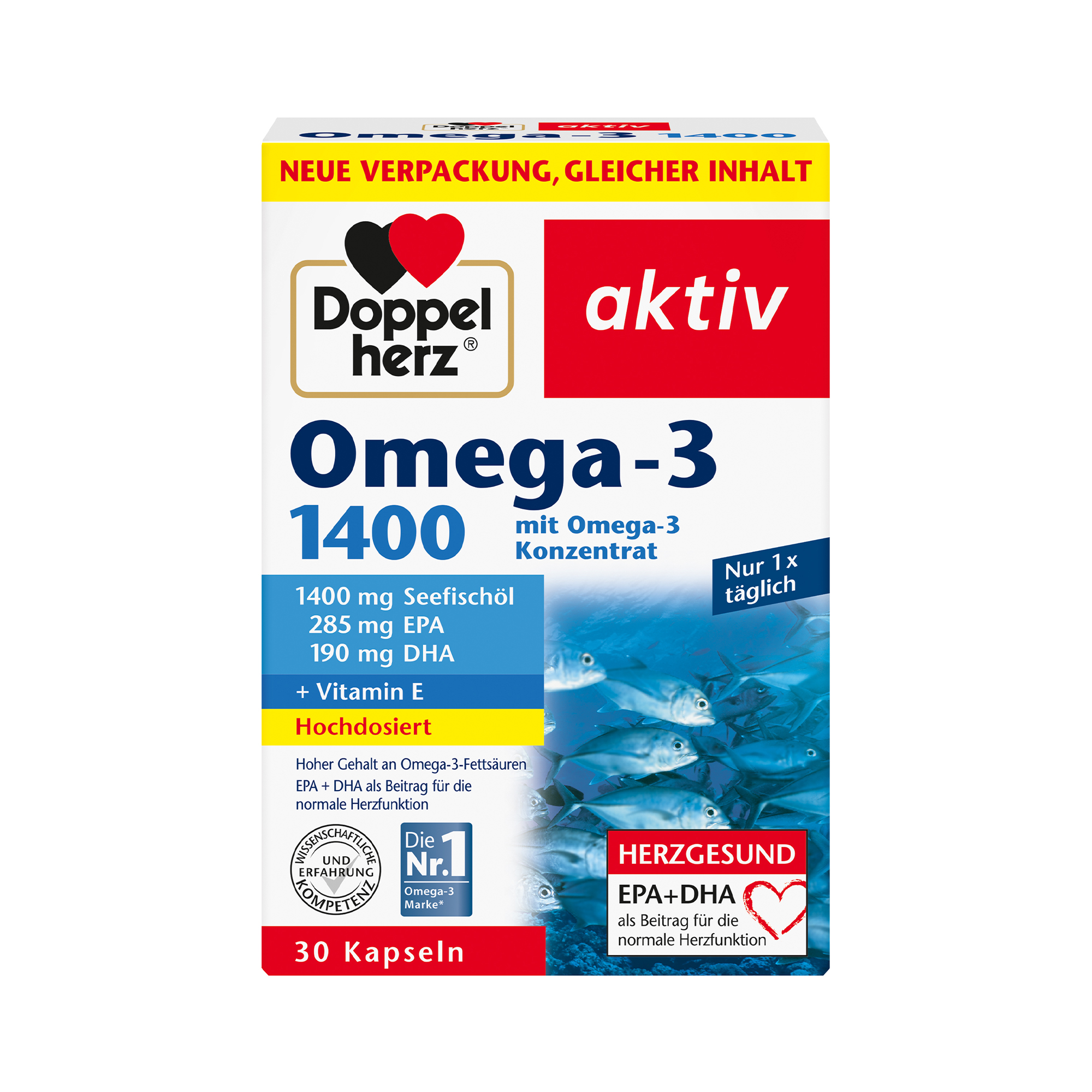 Doppelherz aktiv Omega-3, 1400, 30 Capsules