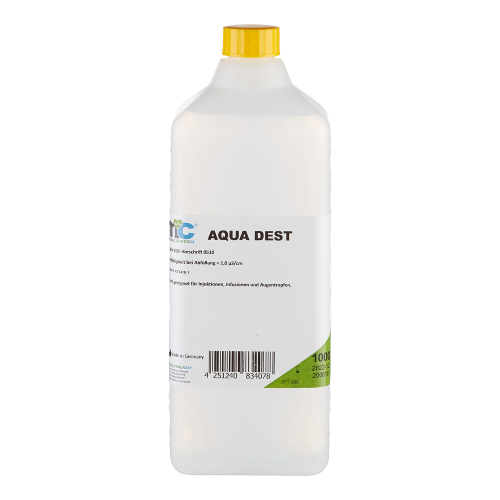 Aqua Dest Distilled Water, Laboratory Water, 23 x 1 litre