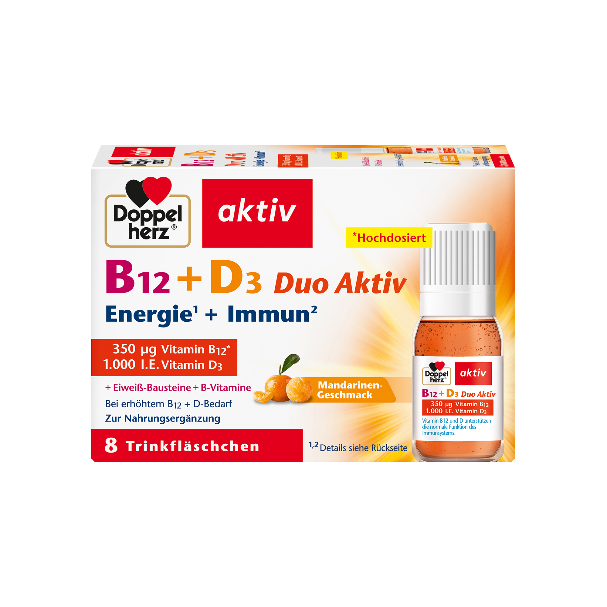 Doppelherz aktiv B12 + D3 Duo Active, 8 Drinking Bottles