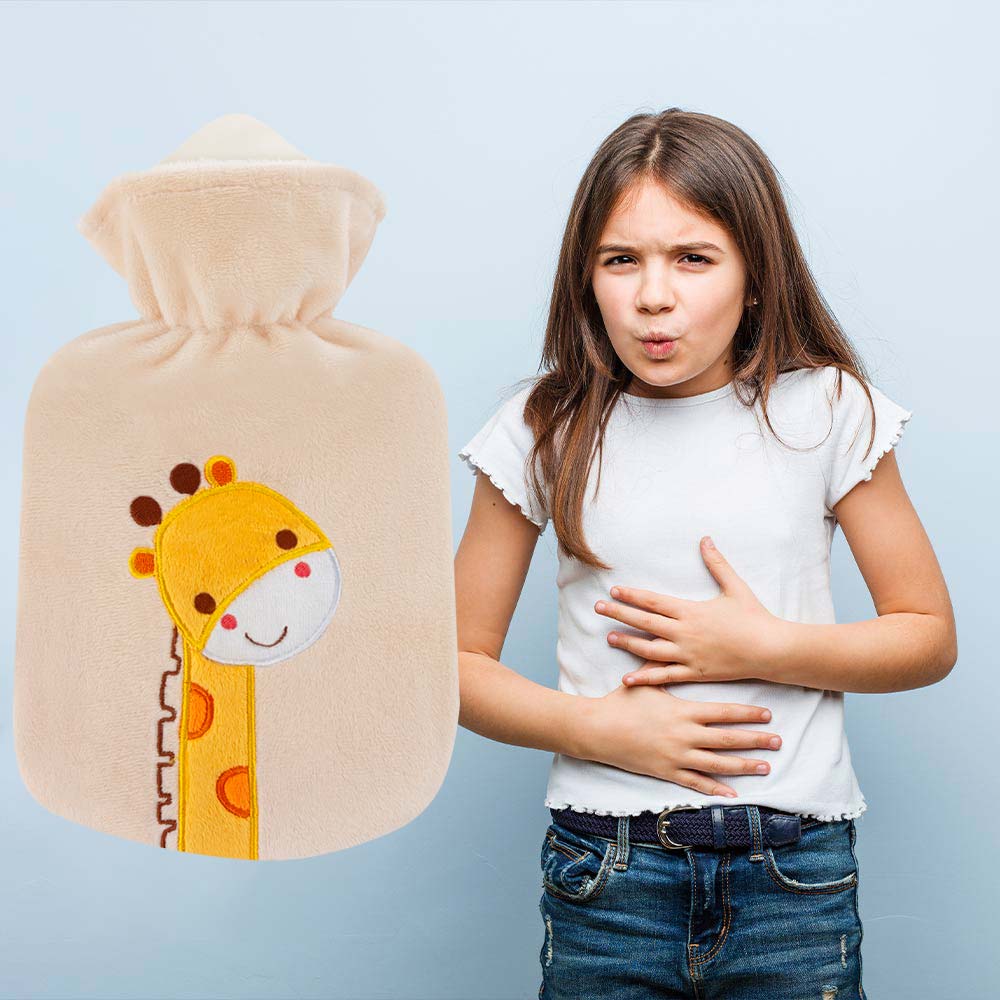 Hot water bottle "Giraffe Zulu", with velour cover